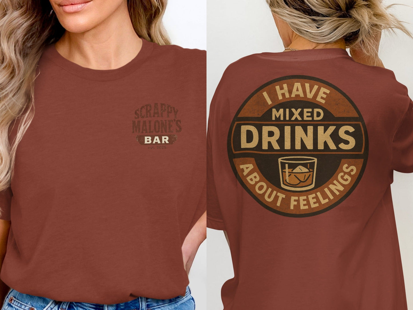 I Have Mixed Drinks About Feelings Retro Design T-Shirt