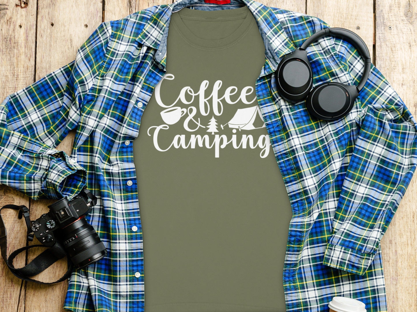 Coffee and Camping Adventure Design Long Sleeve T-Shirt