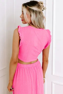 Bubblegum Beach Day Pink Skirt Set