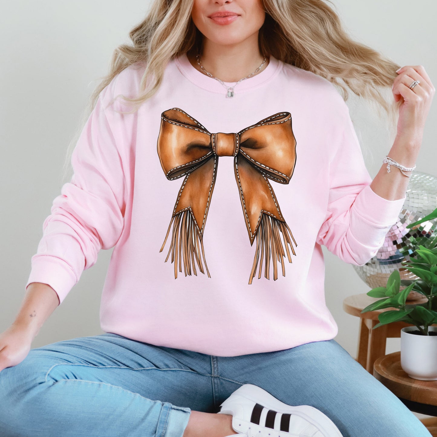 Western Bow, Cowgirl, Ribbon, Coquette, Valentine's Day, Love Sweatshirt