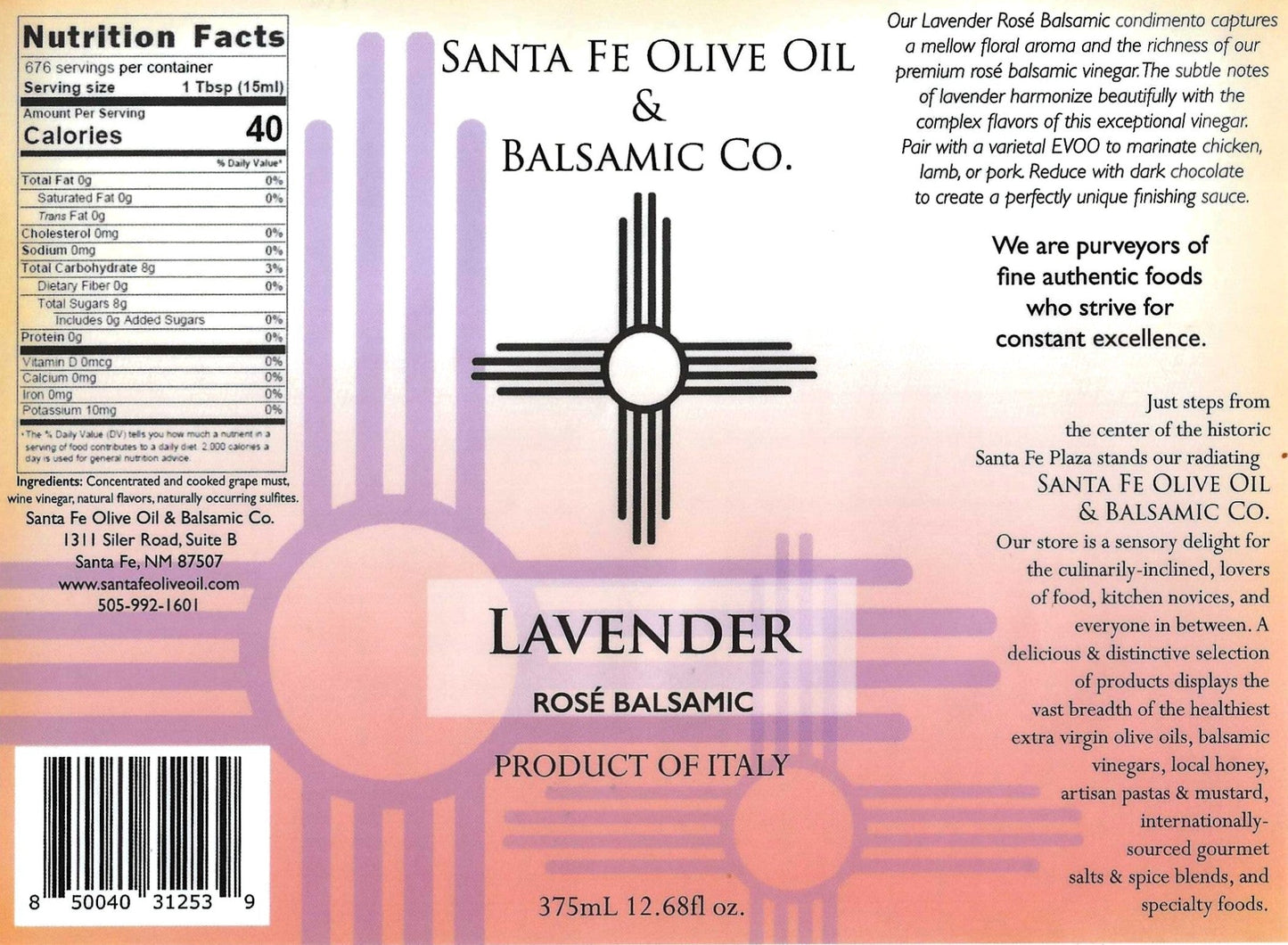 Lavender Rose Balsamic Vinegar 375mL