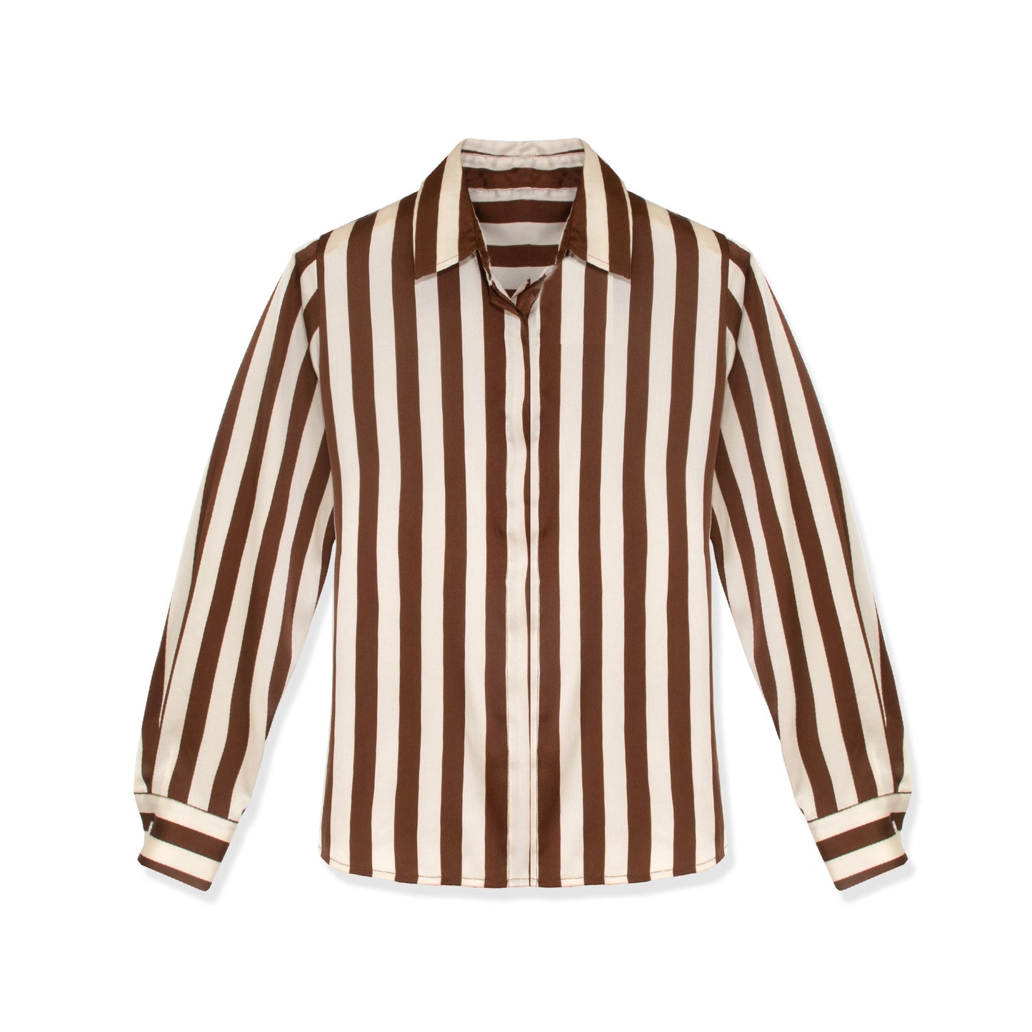 STRIPED SILKY BLOUSE