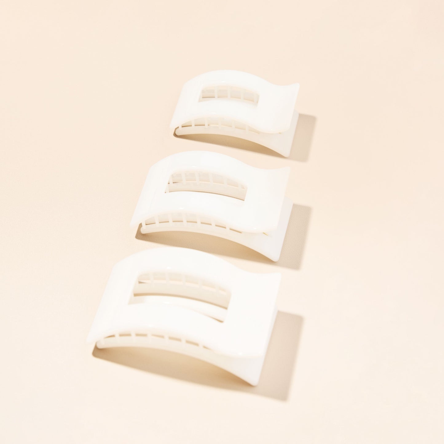 Coconut White Small Flat Rectangle Hair Clip