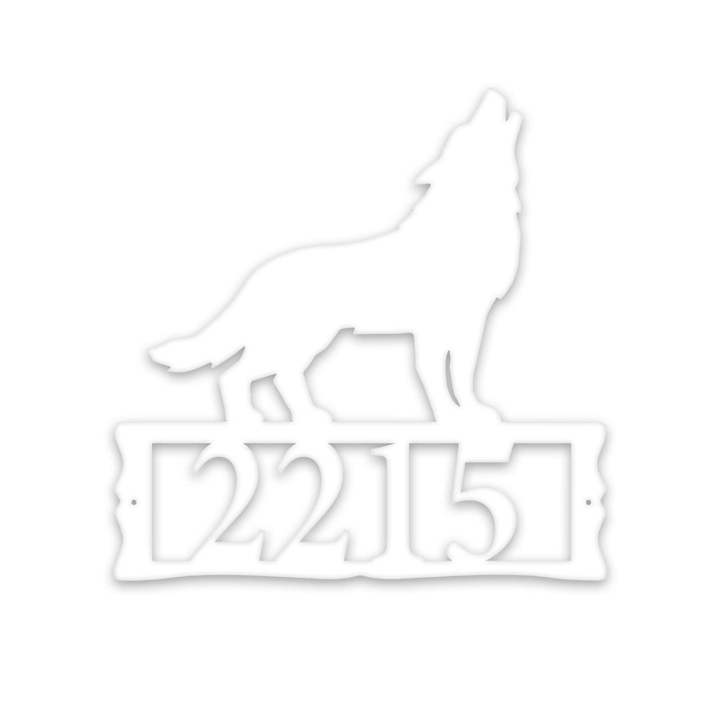 Howling Wolf Metal Address Plaque