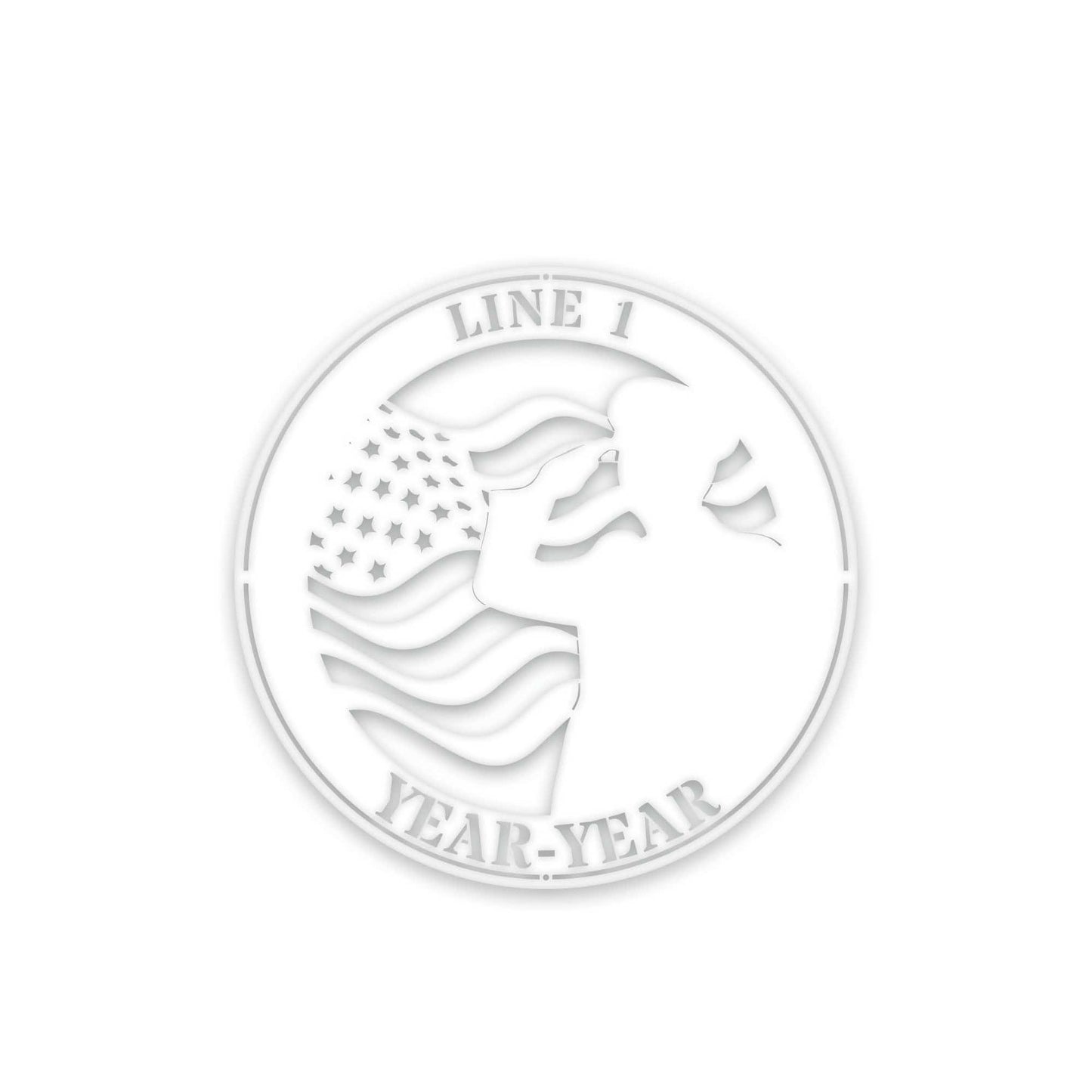 Military Fallen Soldier Memorial Salute with Flag Personalized Metal Sign