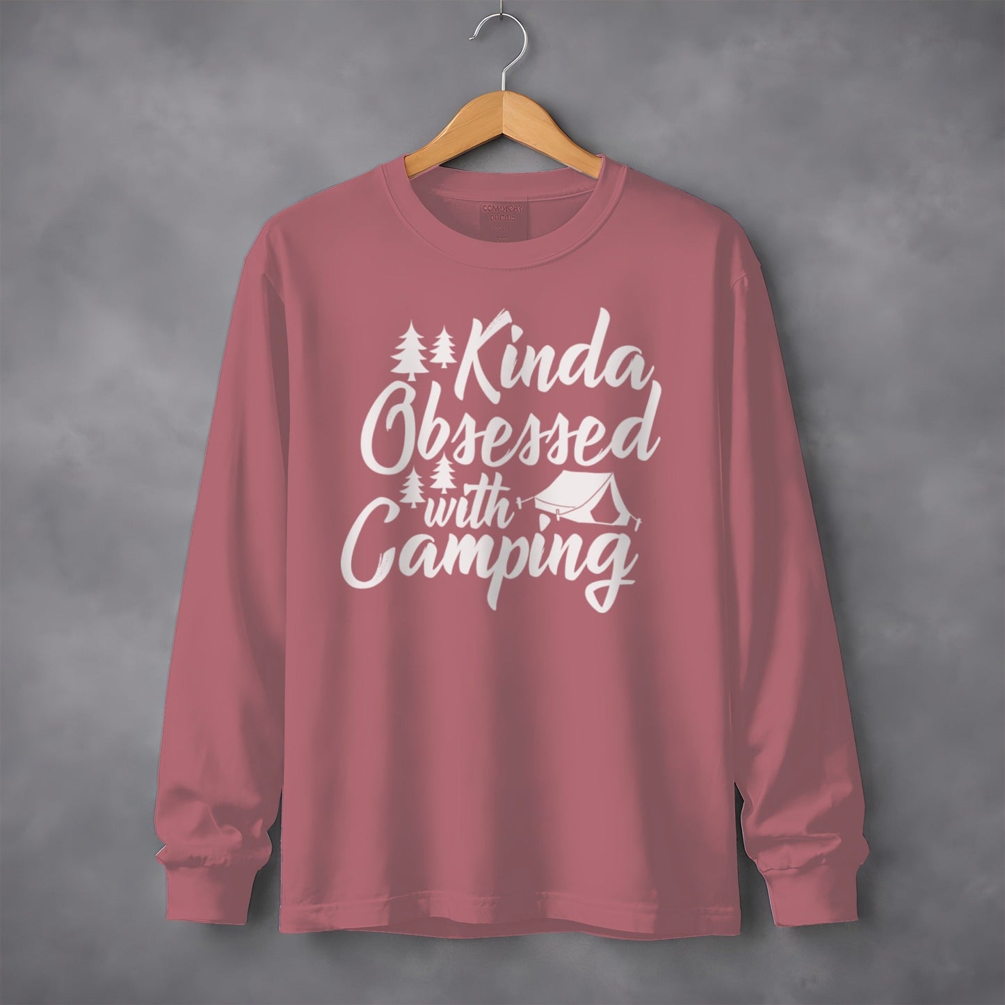 Kinda Obsessed With Camping Cute Graphic Long Sleeve T-Shirt