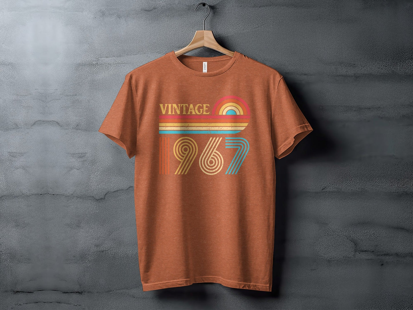 Vintage Since 1967 Retro Rainbow Birthday T-Shirt