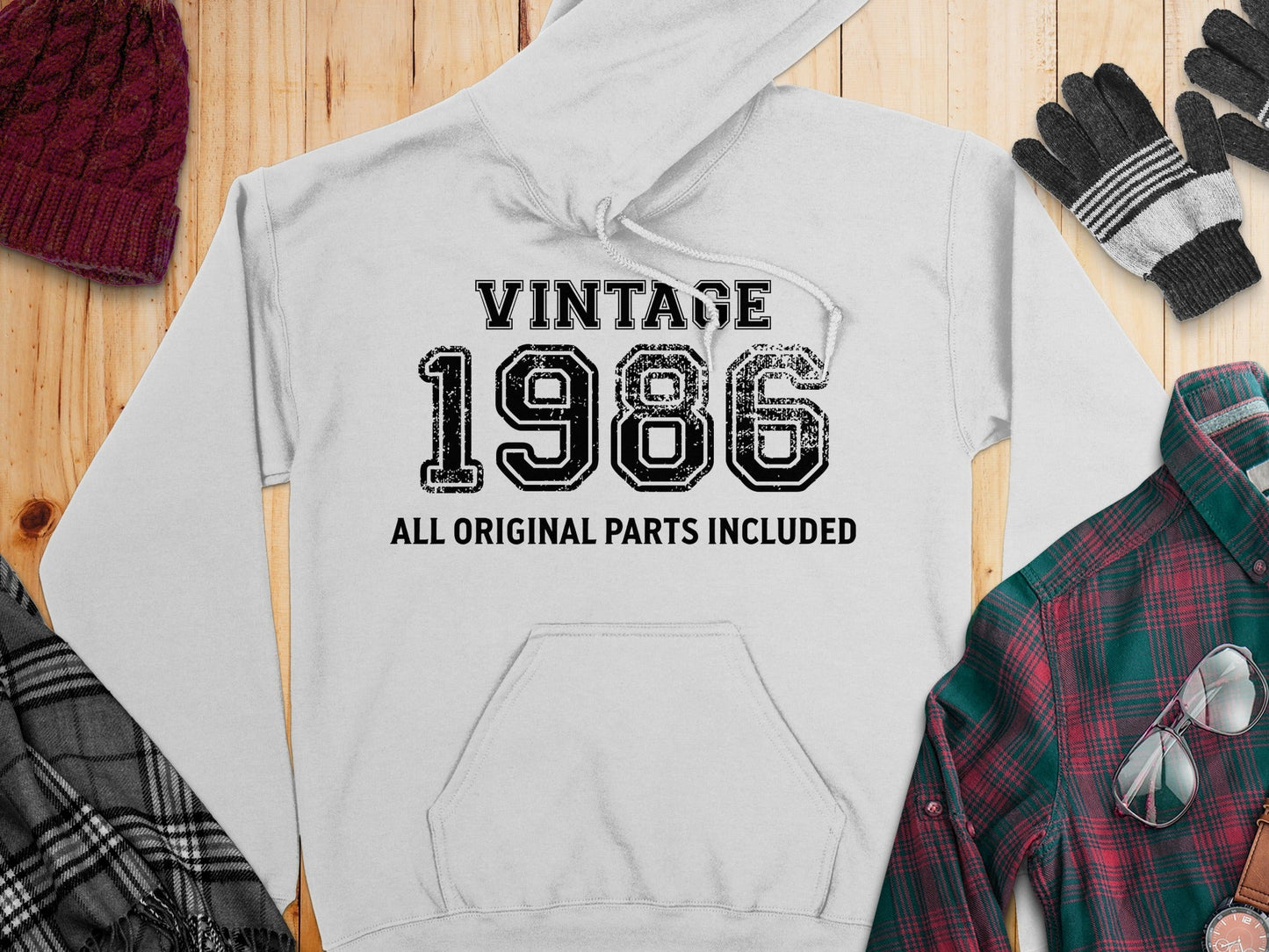 Vintage Style 1986 All Original Parts Included Hoodie