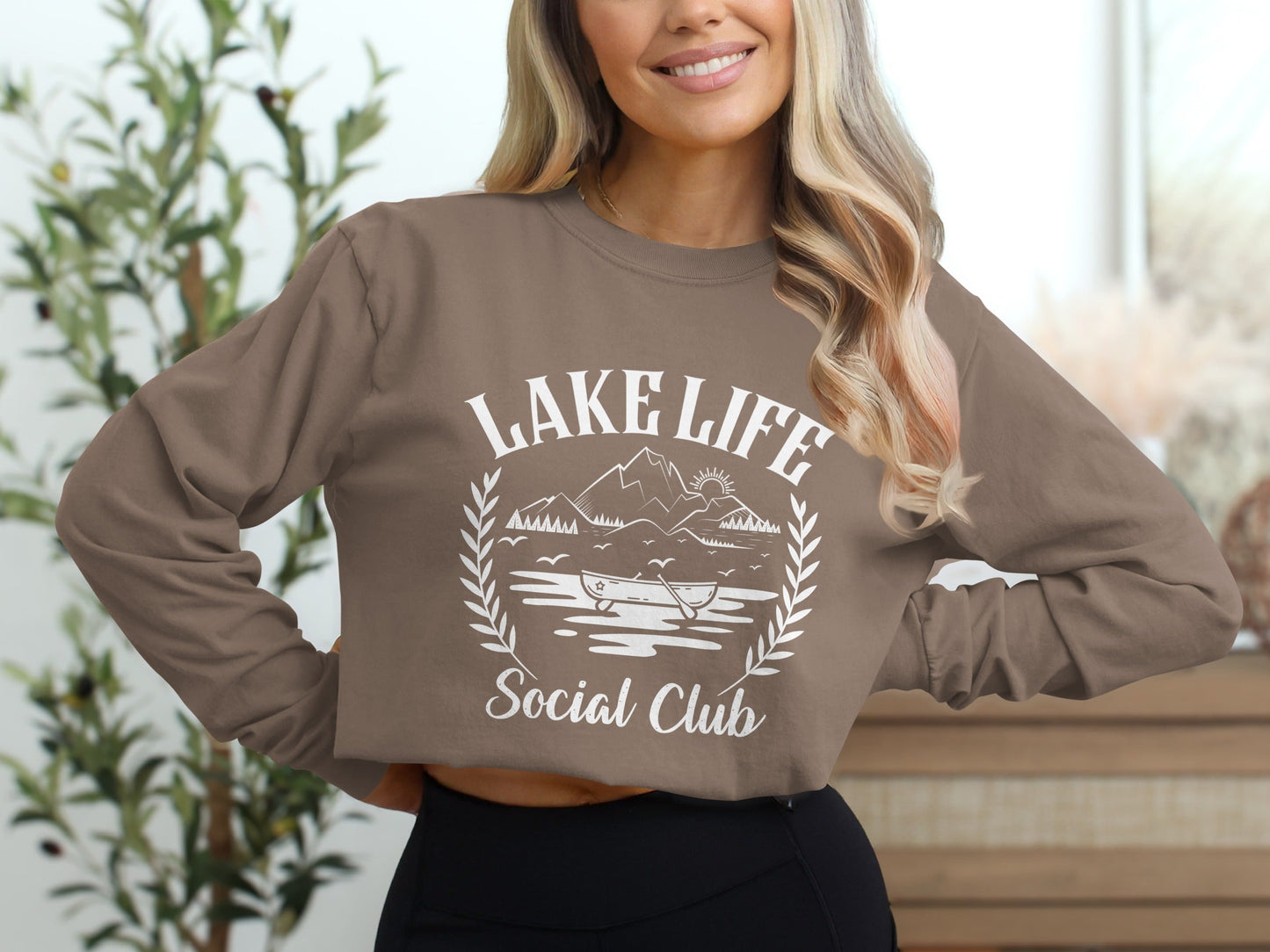Lake Life Social Club Outdoors Activity Graphic Long Sleeve T-Shirt