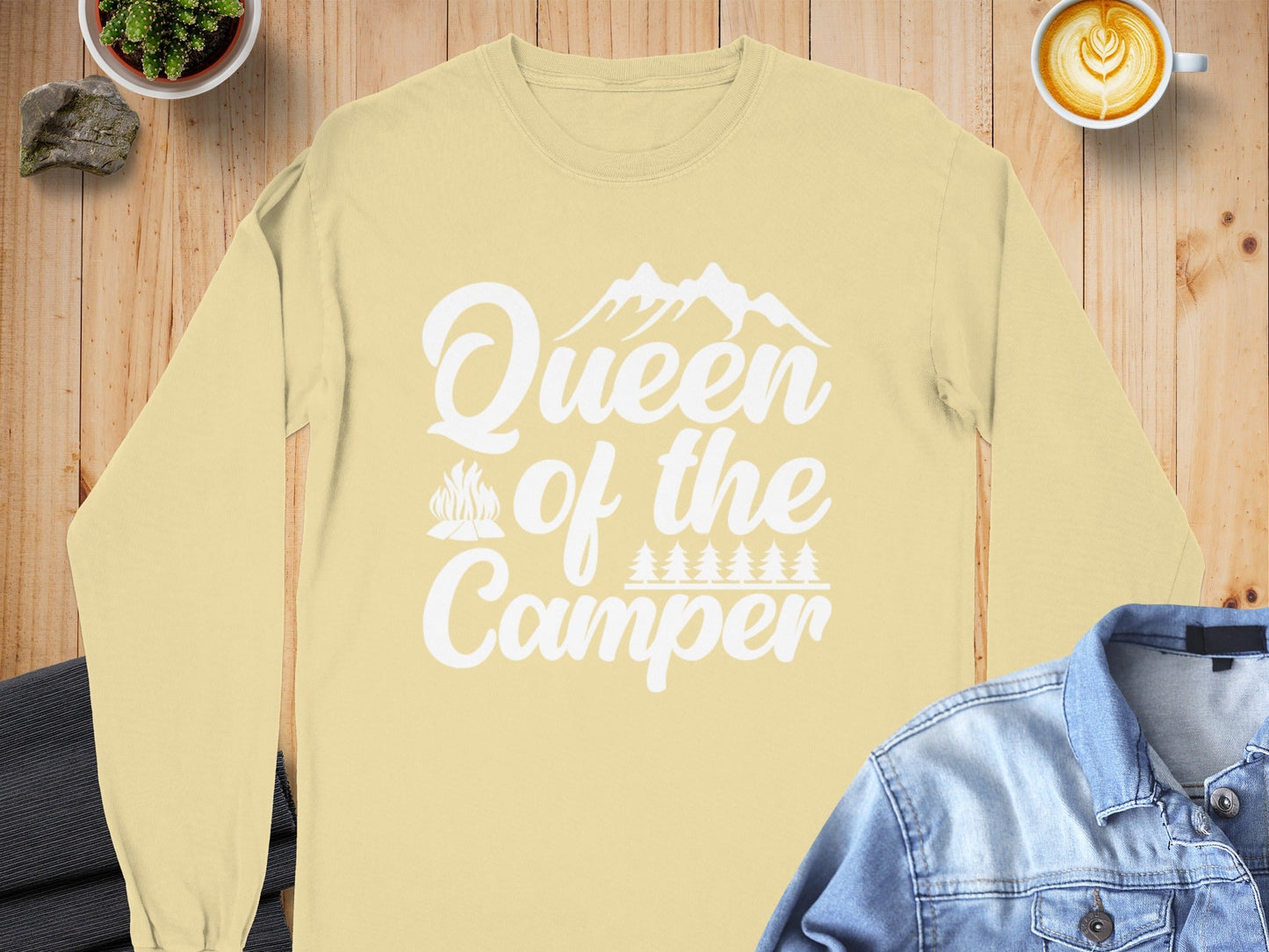 Queen of the Camper Great Outdoors Enthusiast Long Sleeve T-Shirt