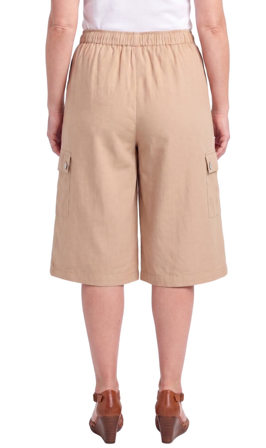 Women's 100% Calcutta Cotton Split Skirt Culottes with Cargo Pockets