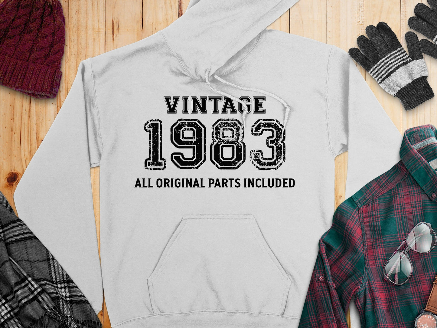 Vintage 1983 All Original Parts Included Birthday Gift Hoodie