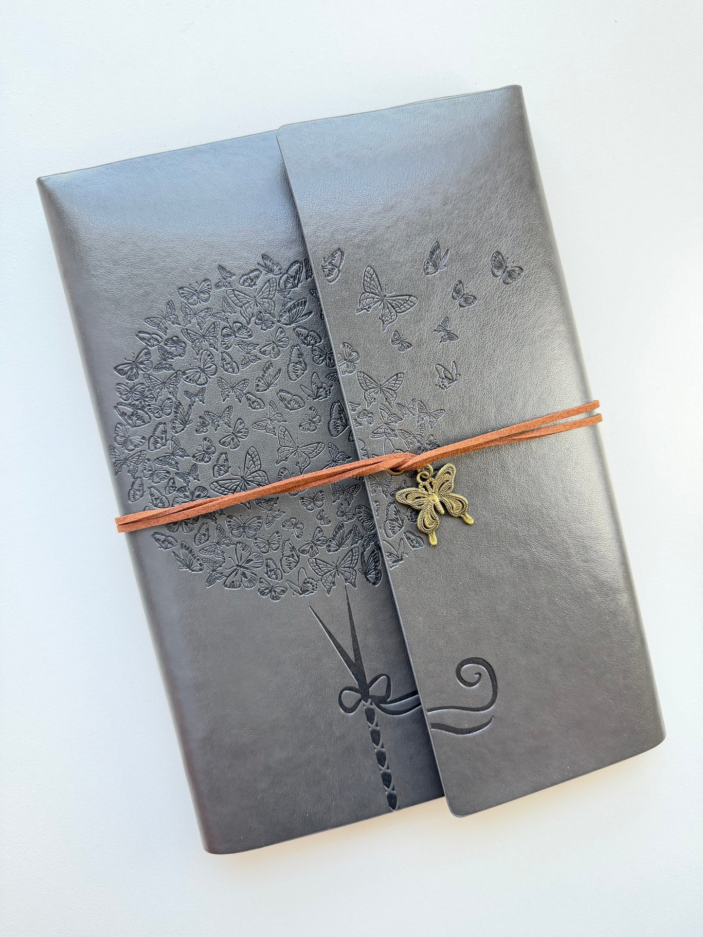 Red A5 Vintage Faux Leather Binder Notebook