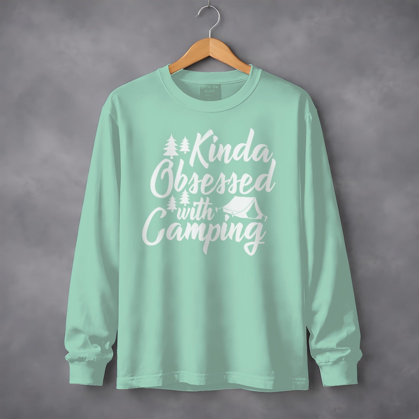 Kinda Obsessed With Camping Cute Graphic Long Sleeve T-Shirt