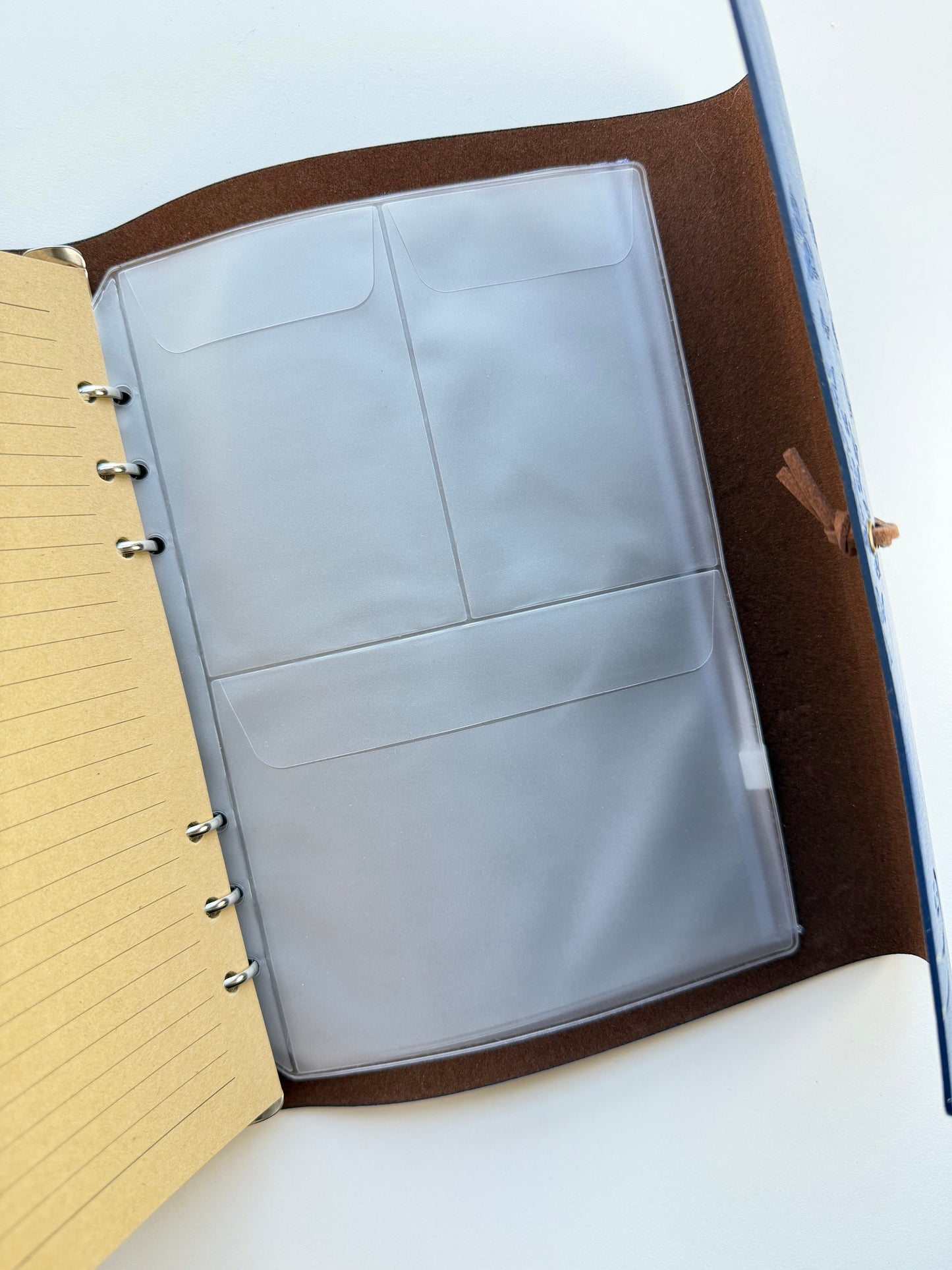 Red A5 Vintage Faux Leather Binder Notebook