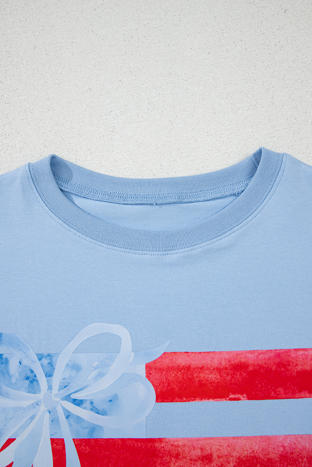 USA Flag Bow Crewneck Graphic Tee