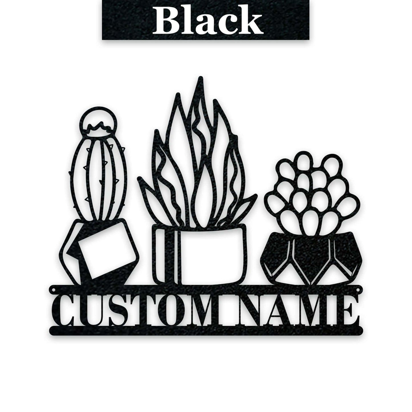 3 Little Succulents Personalized Metal sign