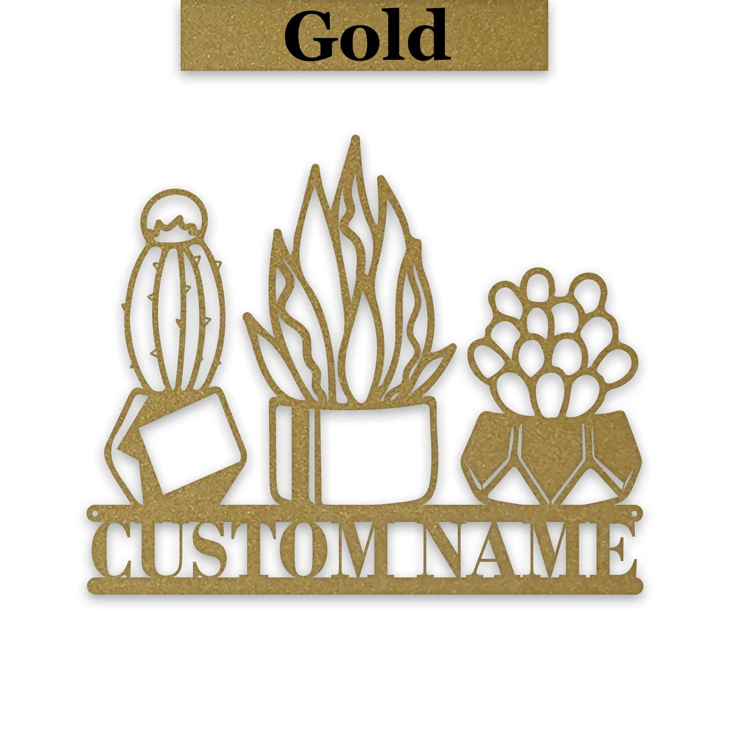 3 Little Succulents Personalized Metal sign