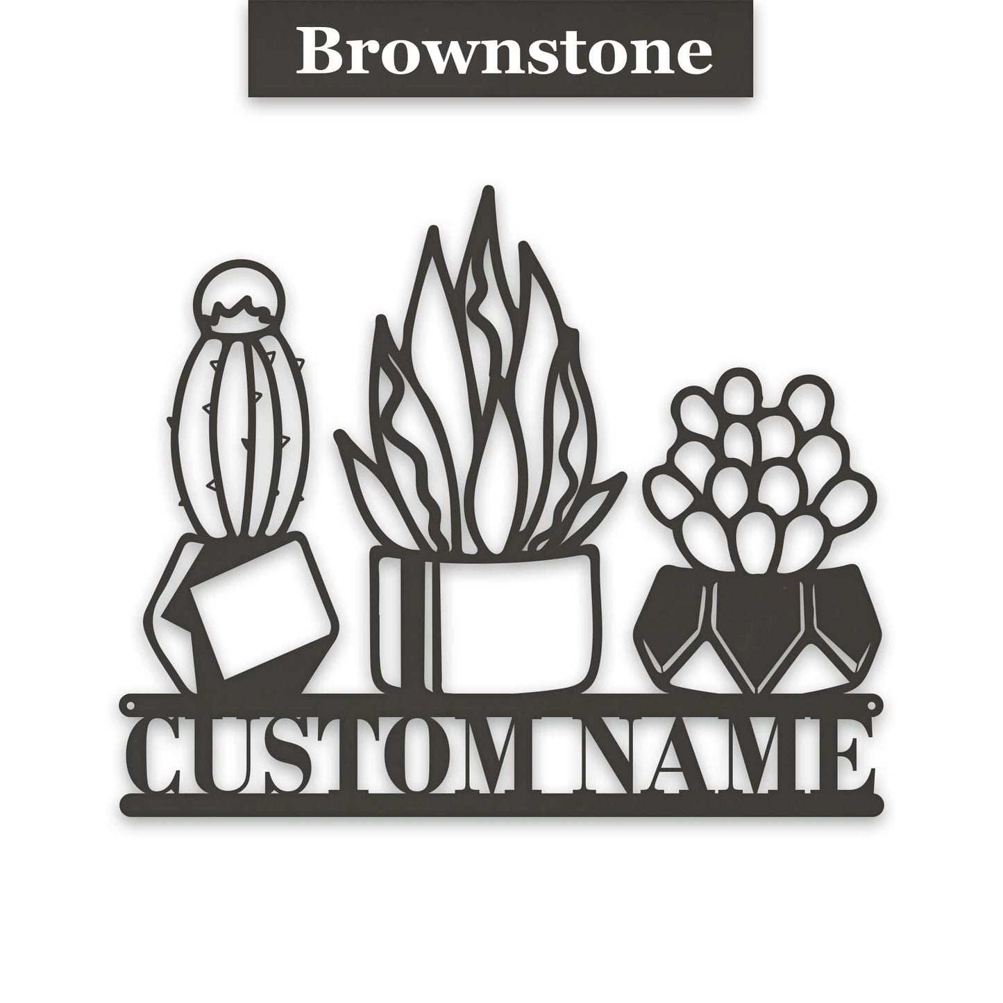 3 Little Succulents Personalized Metal sign