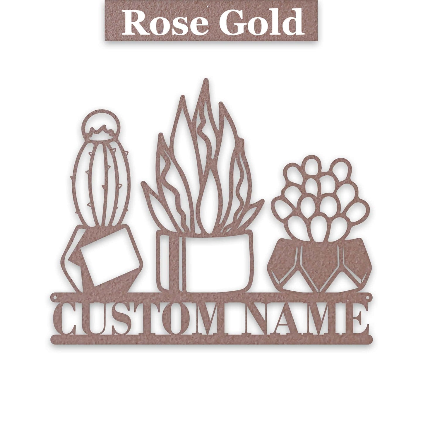 3 Little Succulents Personalized Metal sign