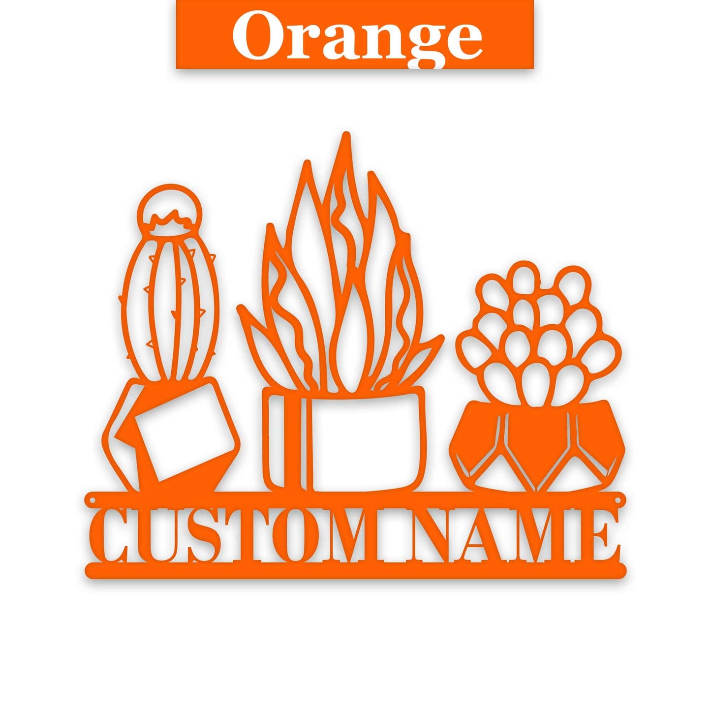 3 Little Succulents Personalized Metal sign