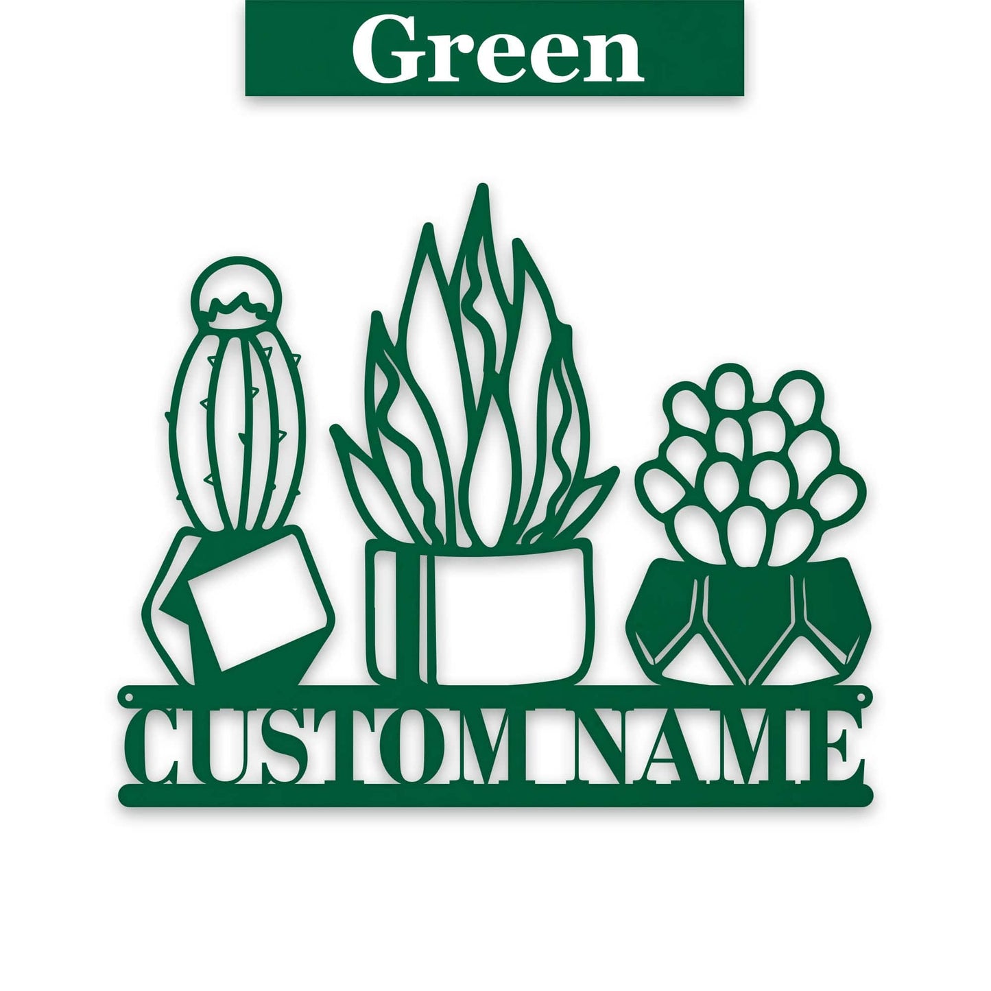 3 Little Succulents Personalized Metal sign