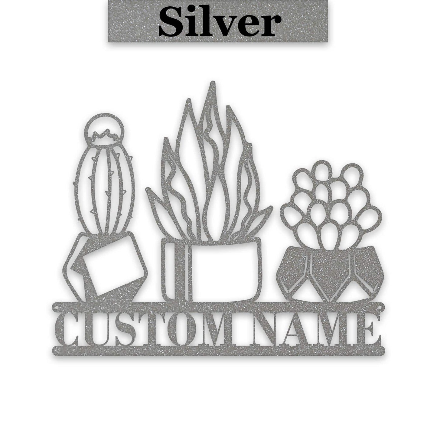3 Little Succulents Personalized Metal sign