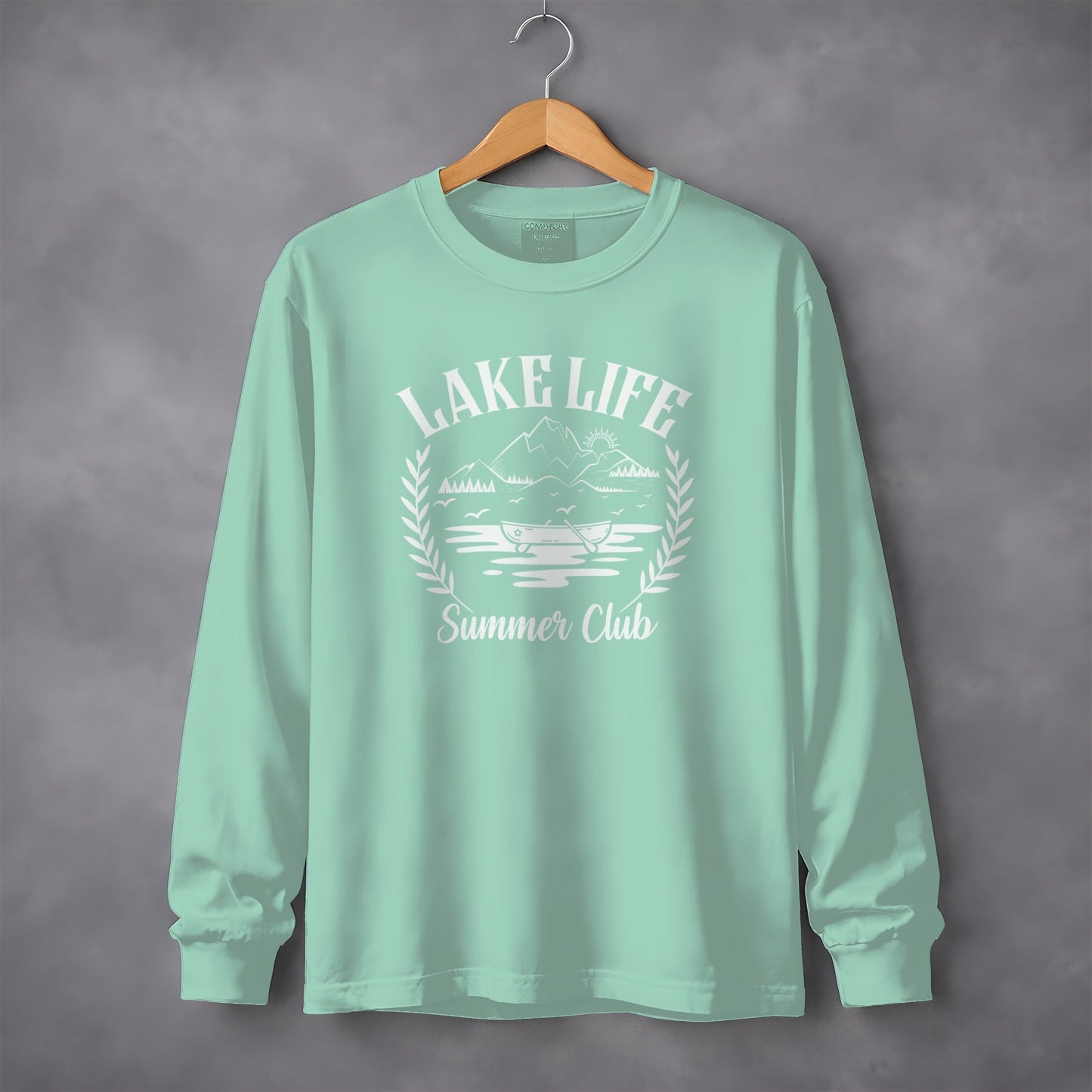 Lake Life Summer Club Graphic Design Long Sleeve T-Shirt