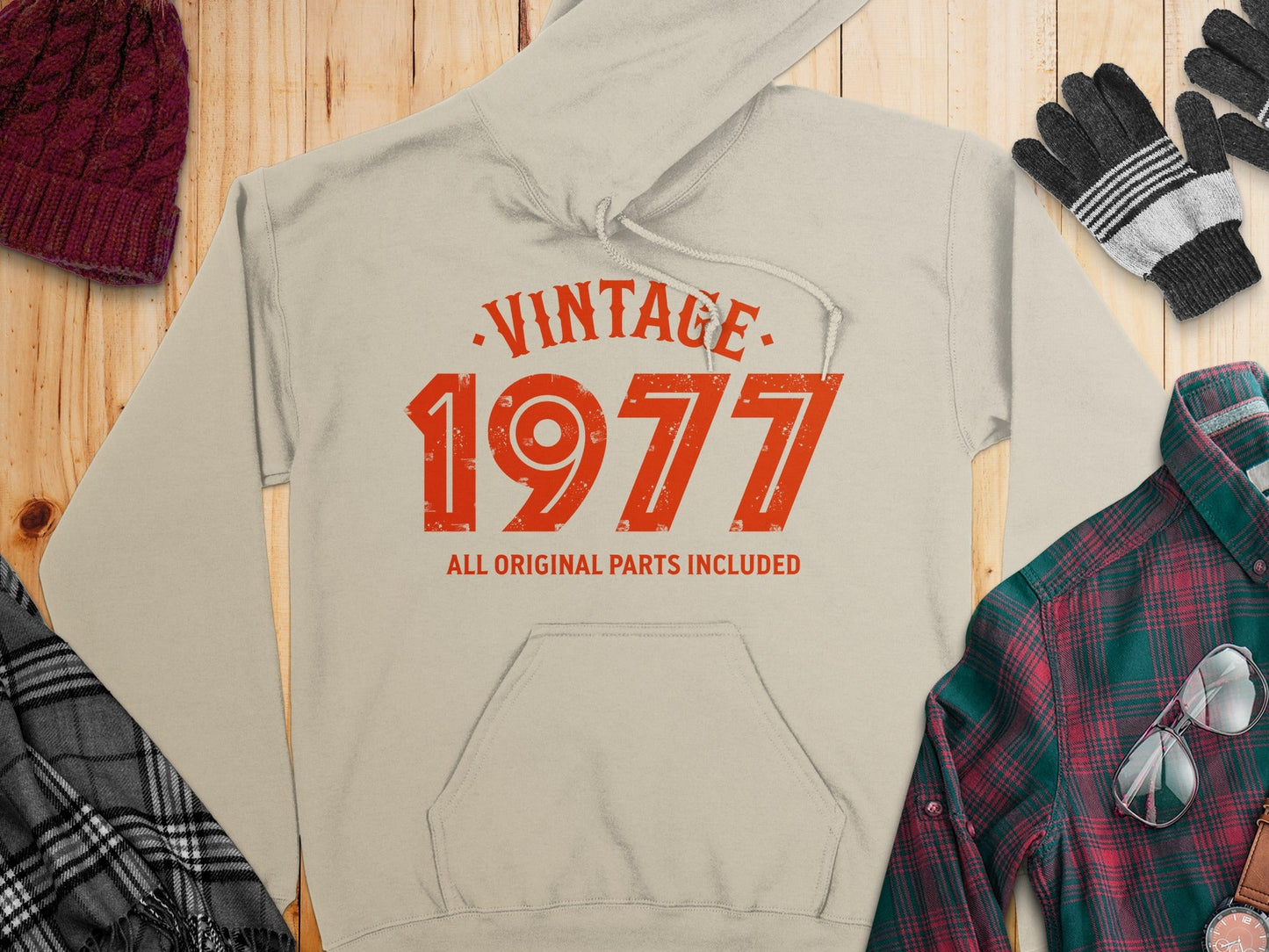 Vintage 1977 All Original Parts Included Design Hoodie