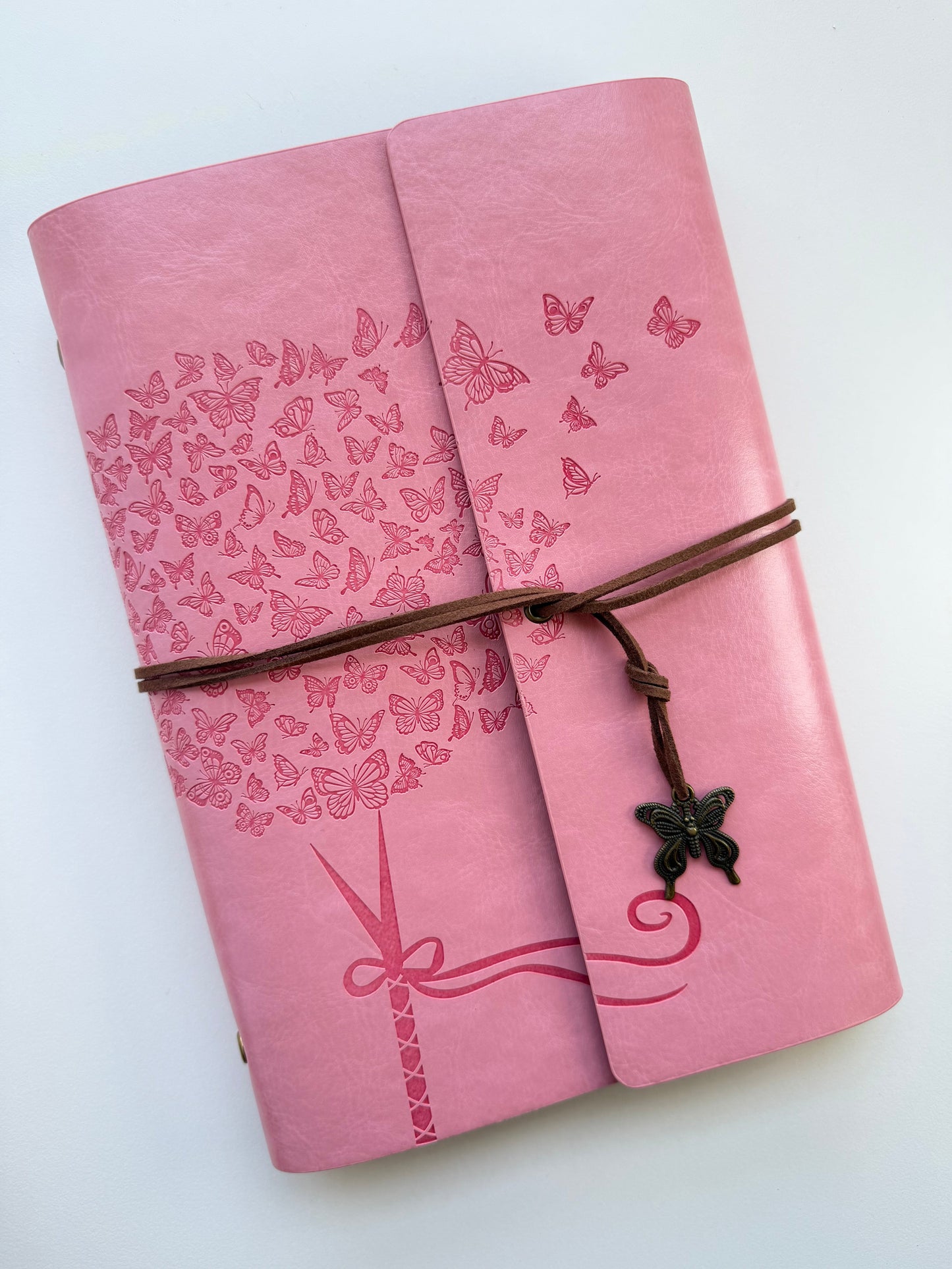 Red A5 Vintage Faux Leather Binder Notebook