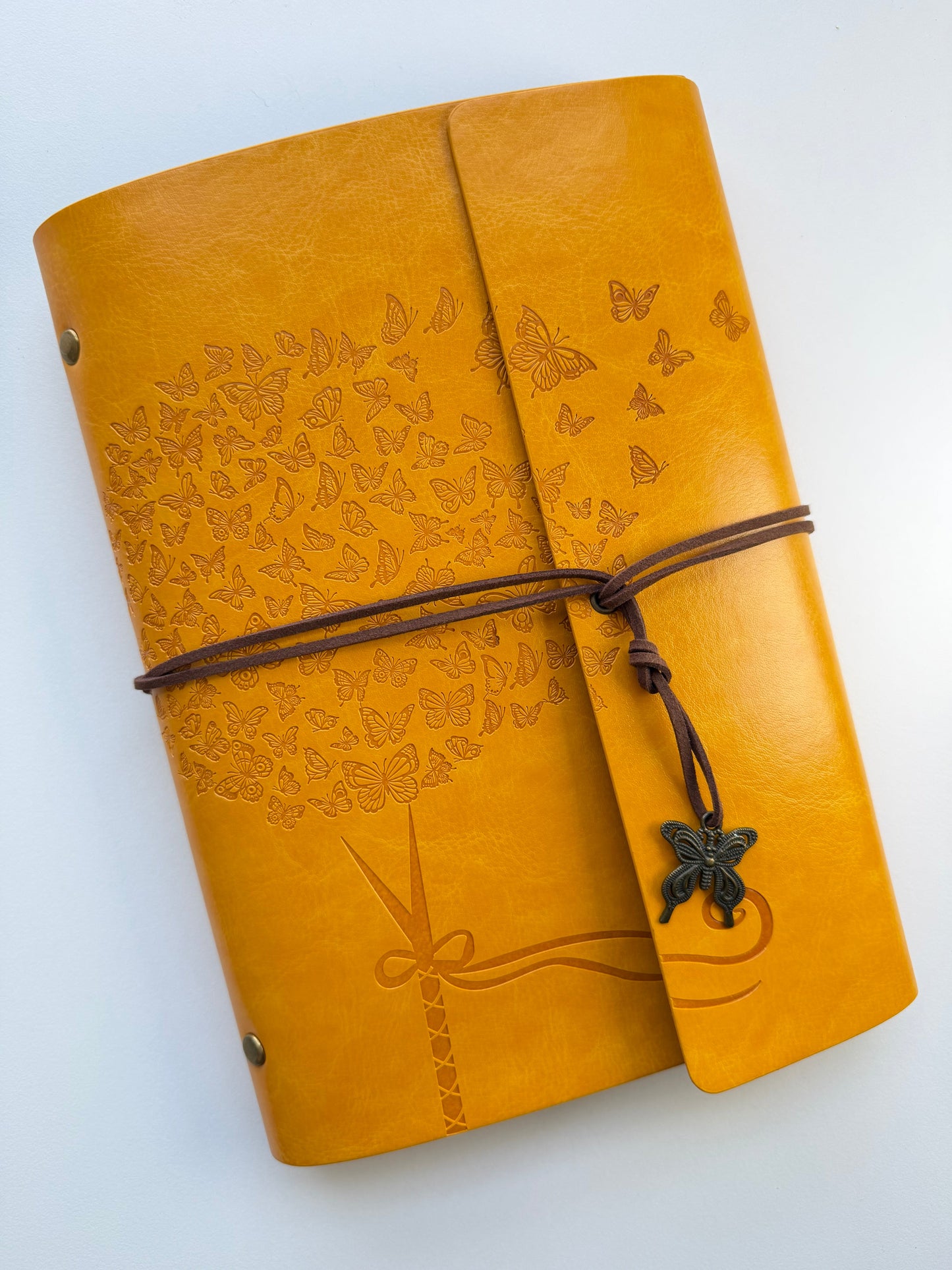 Red A5 Vintage Faux Leather Binder Notebook
