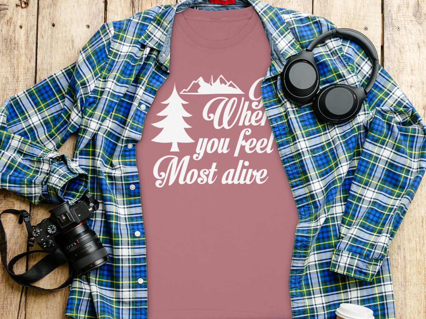 Go Where You Feel Most Alive Outdoors Graphic Long Sleeve T-Shirt