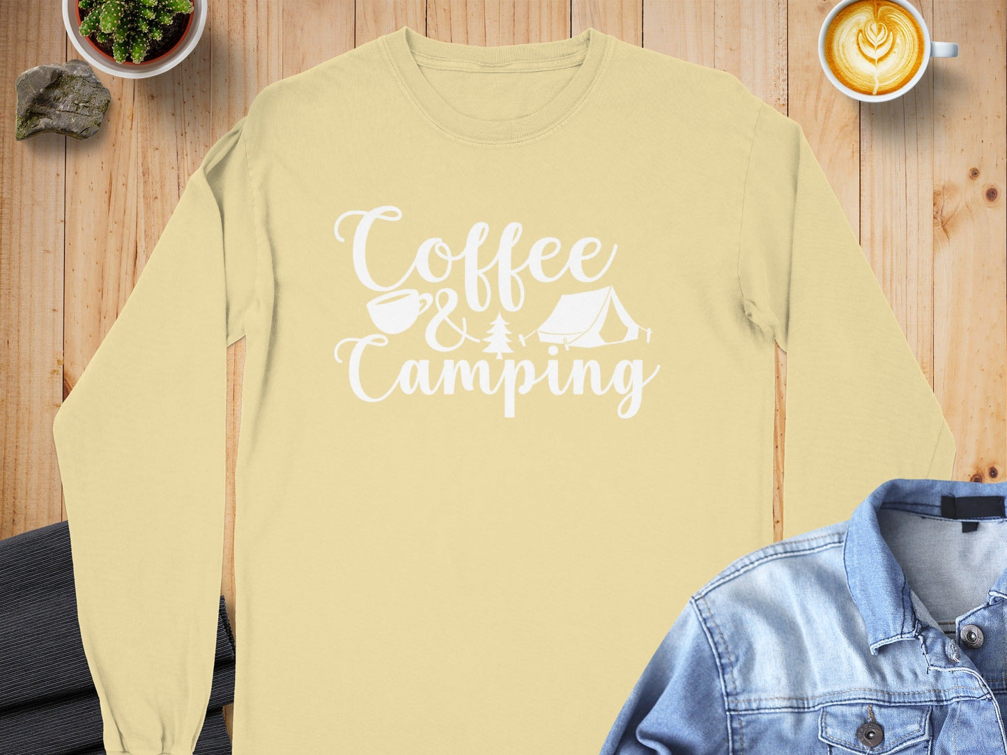 Coffee and Camping Adventure Design Long Sleeve T-Shirt