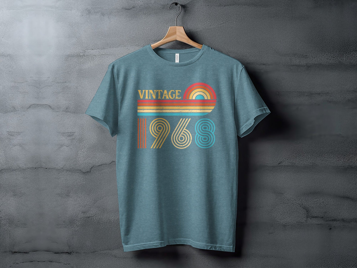 Vintage 1968 Retro Rainbow Birthday Gift Idea T-Shirt