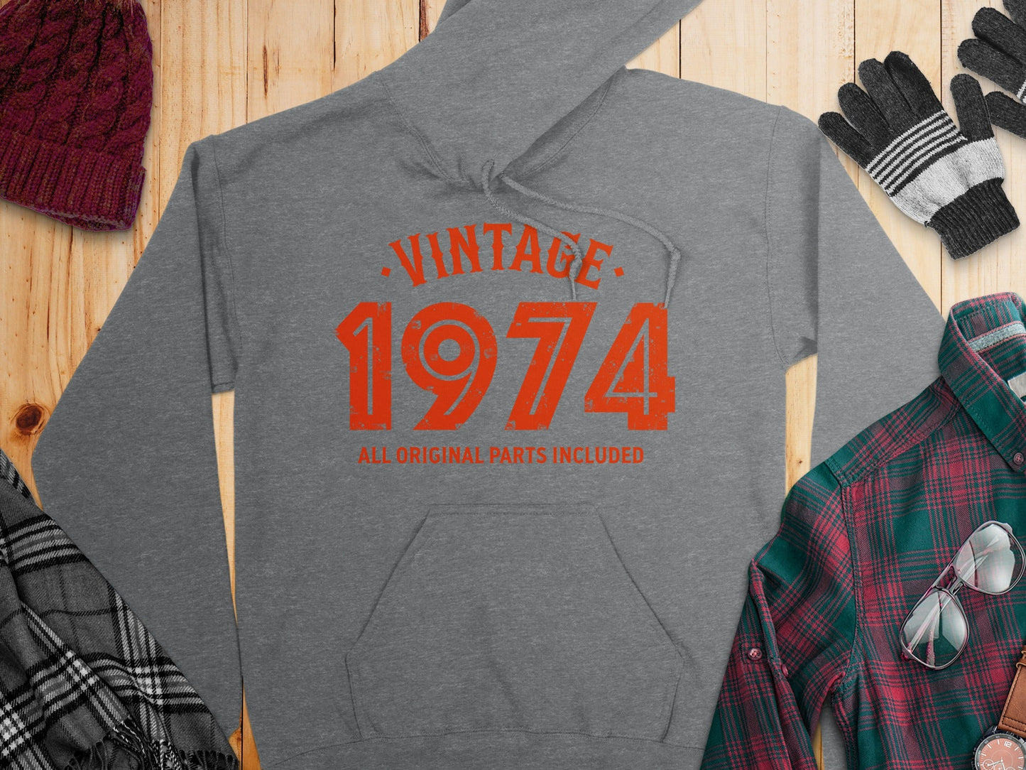 Vintage 1974 All Original Parts Included Design Hoodie