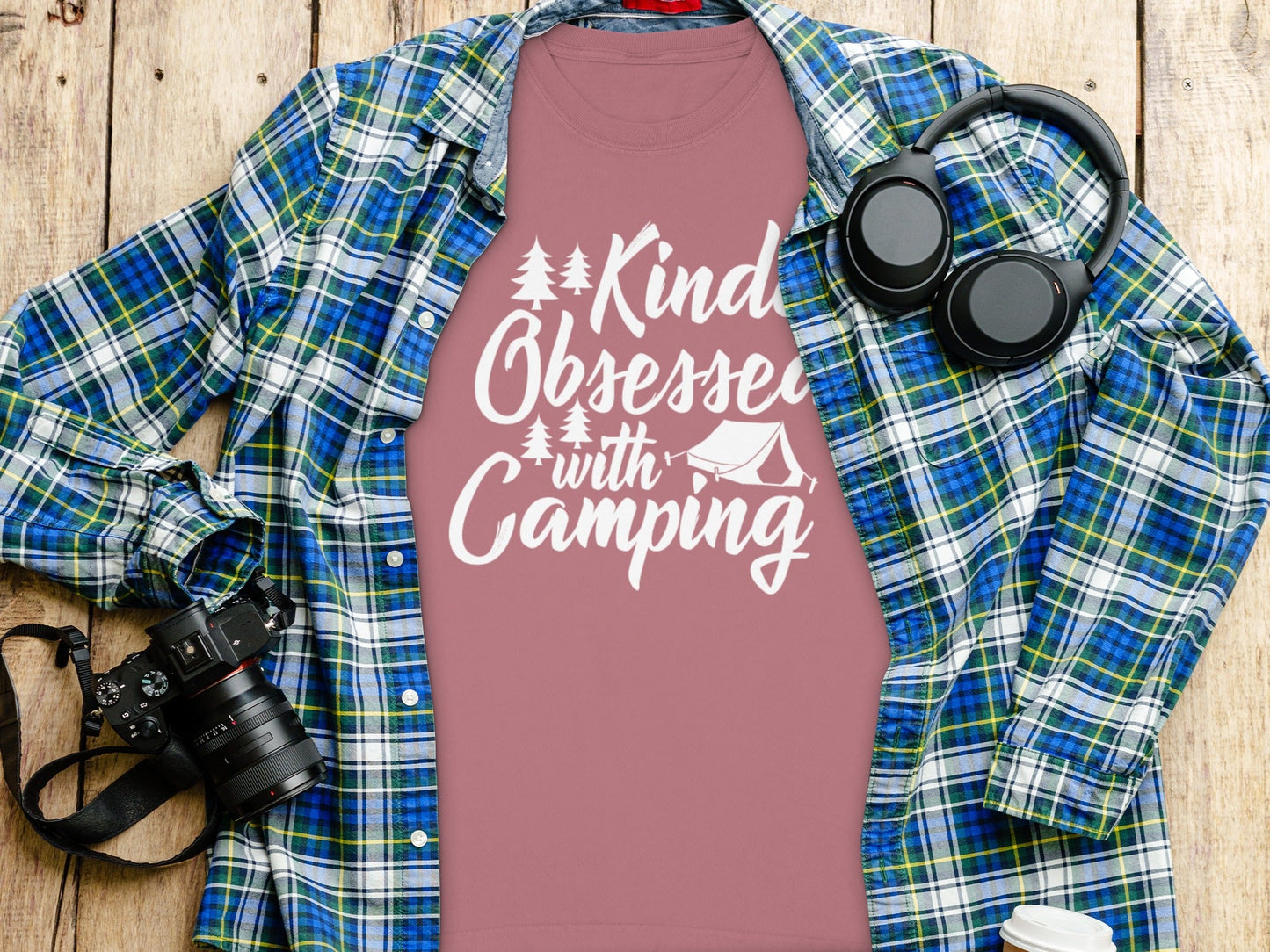 Kinda Obsessed With Camping Cute Graphic Long Sleeve T-Shirt