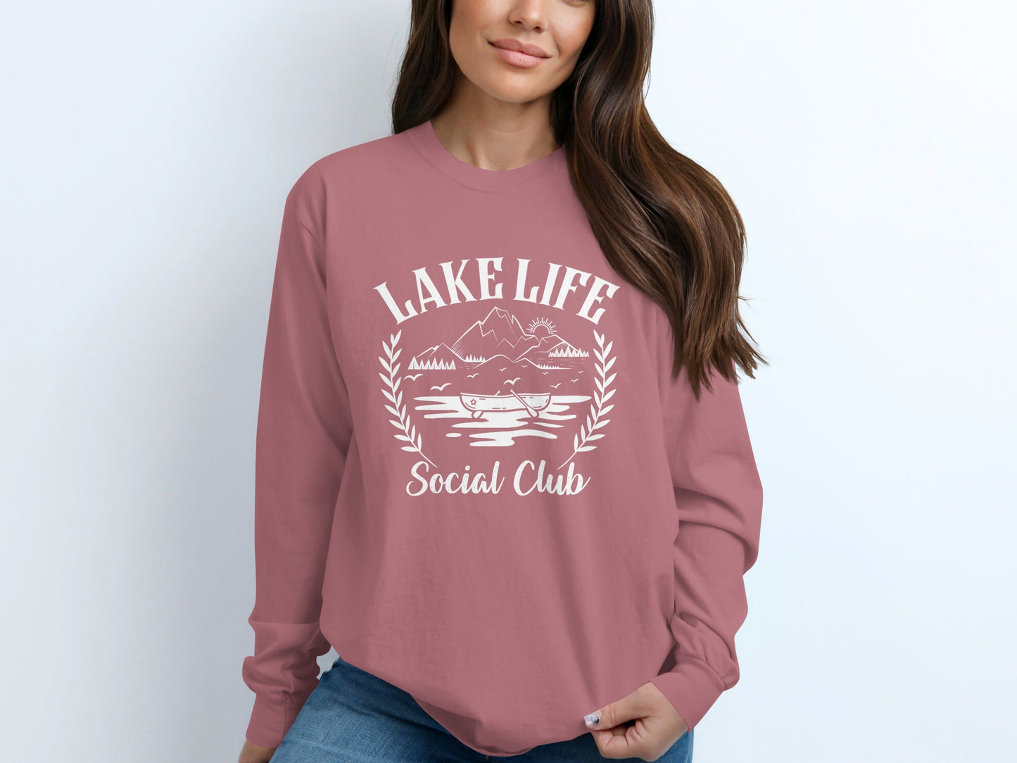 Lake Life Social Club Outdoors Activity Graphic Long Sleeve T-Shirt