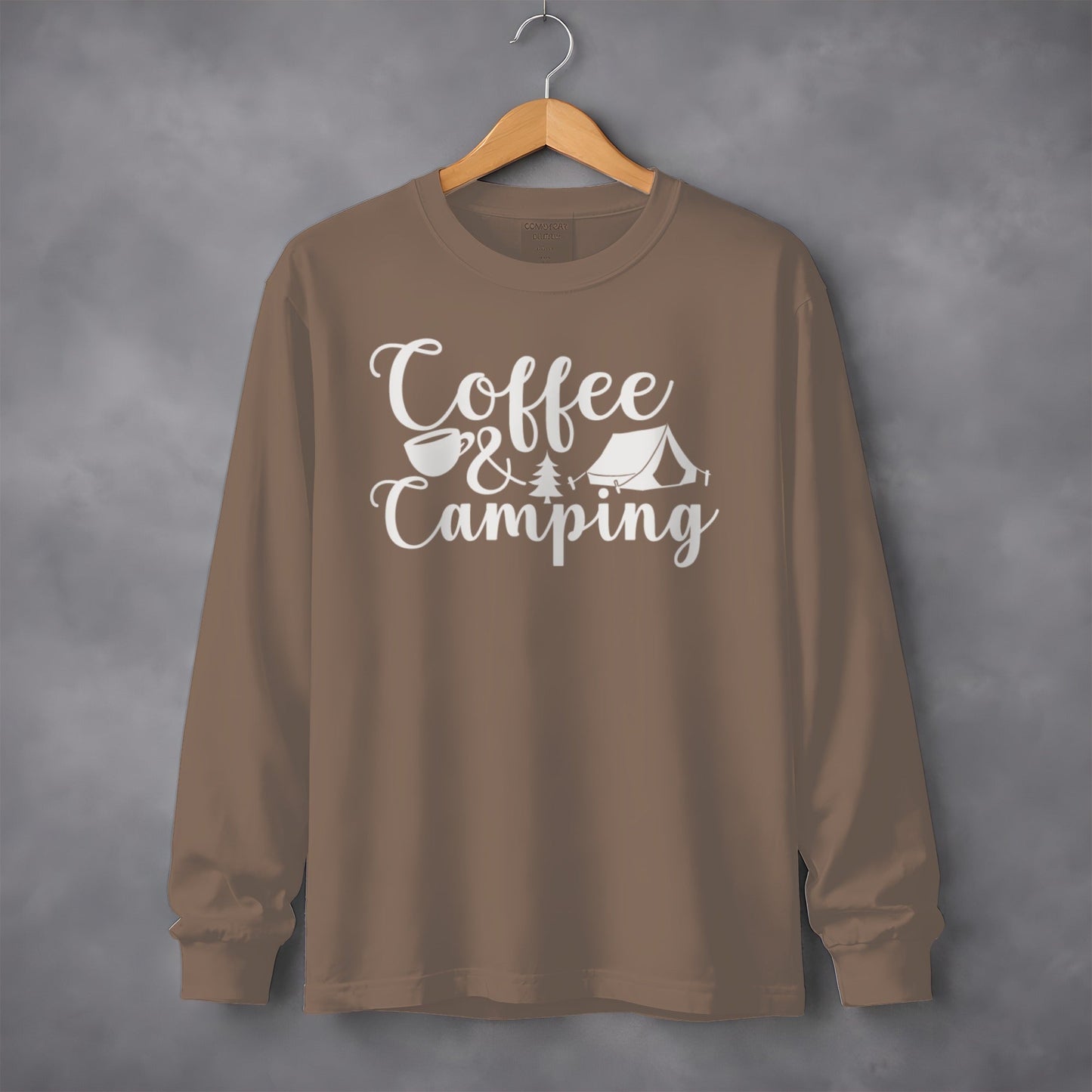 Coffee and Camping Adventure Design Long Sleeve T-Shirt