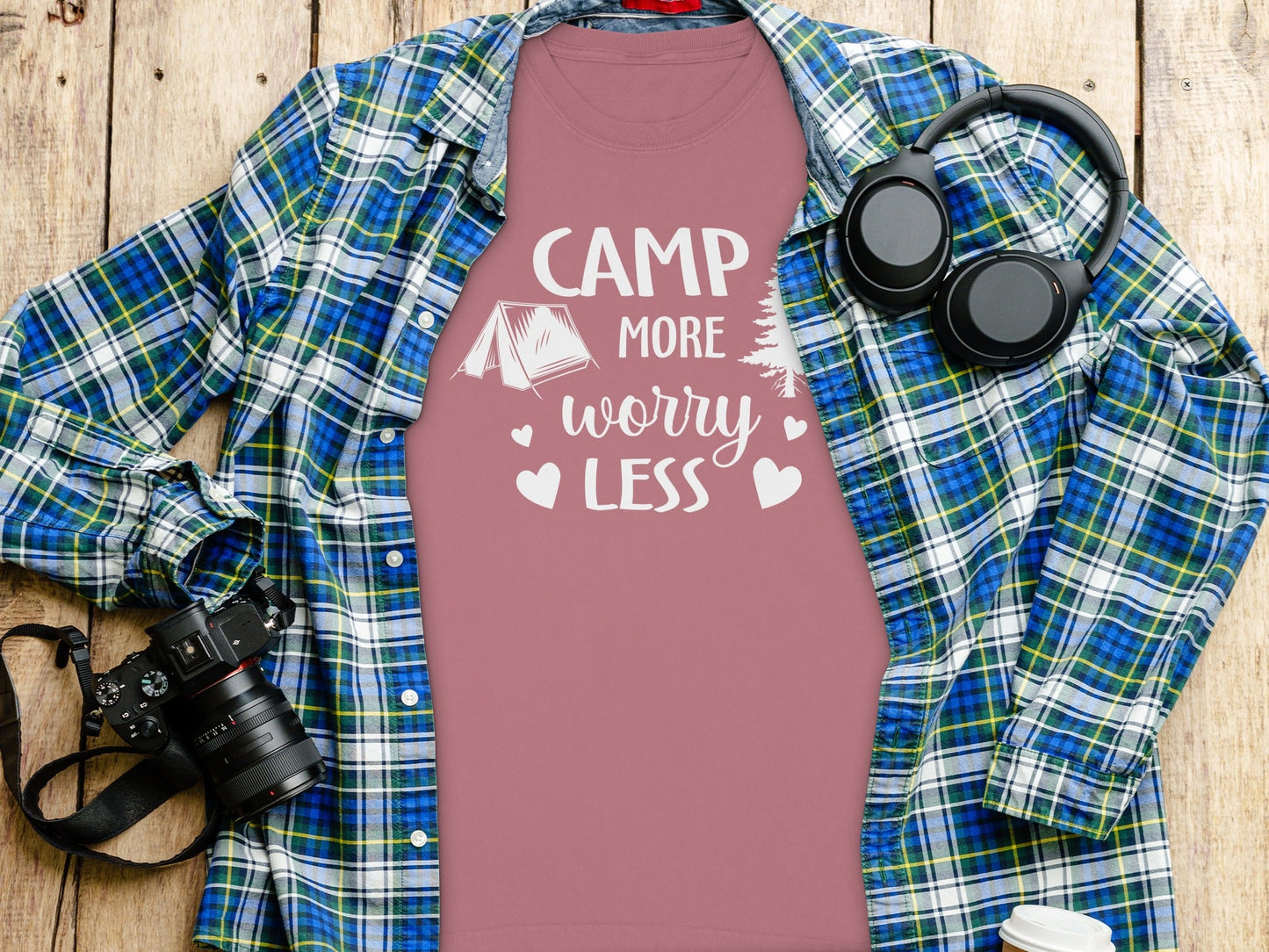 Camp More Worry Less Great Outdoors Hiking Long Sleeve T-Shirt