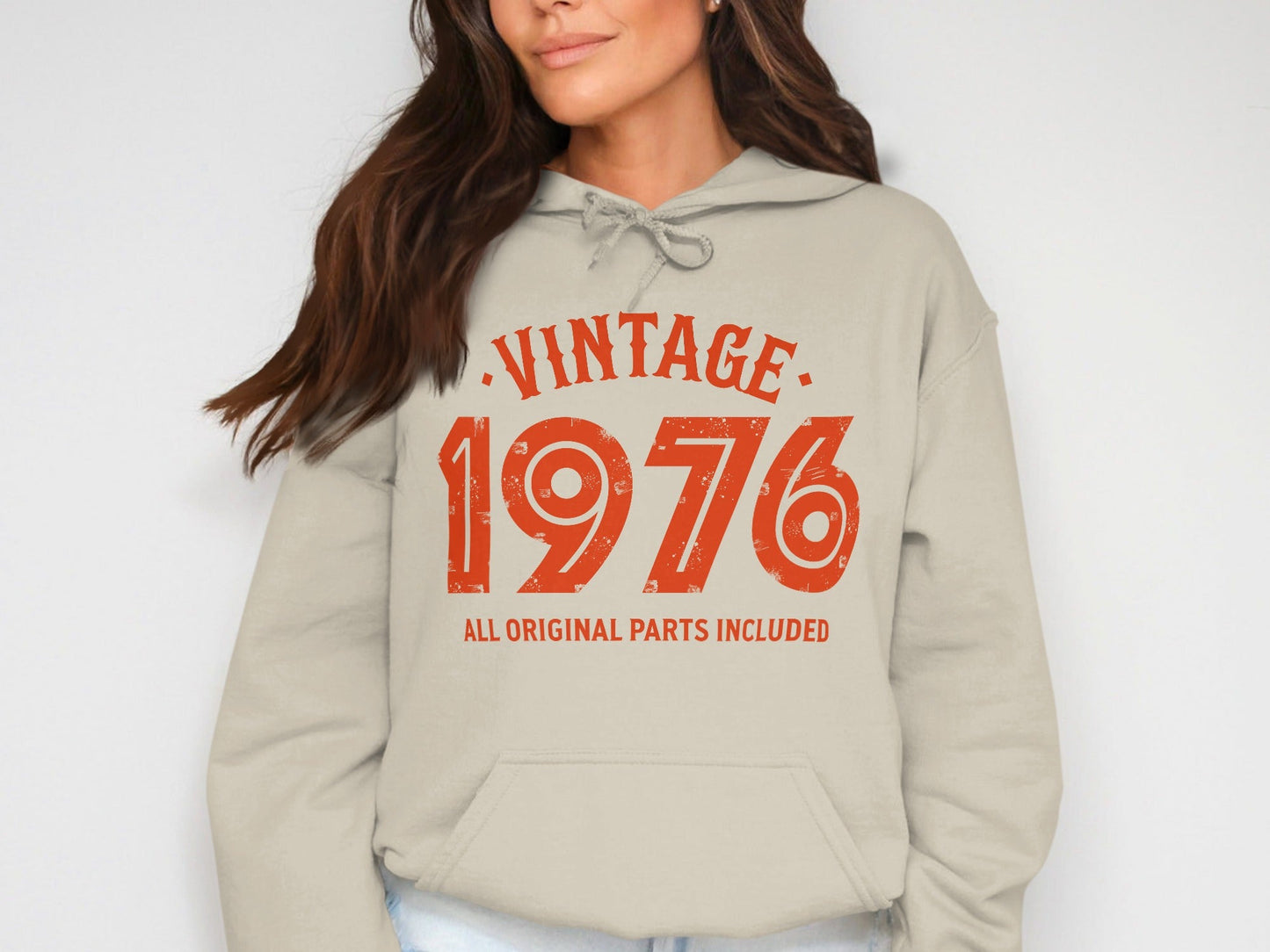 Vintage 1976 All Original Parts Included Graphic Design Hoodie
