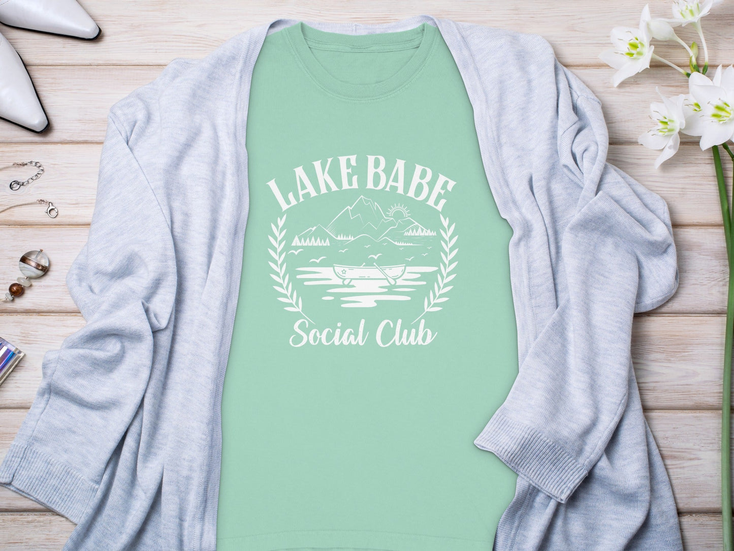 Lake Babe Social Club Vacation Outdoors Design Long Sleeve T-Shirt