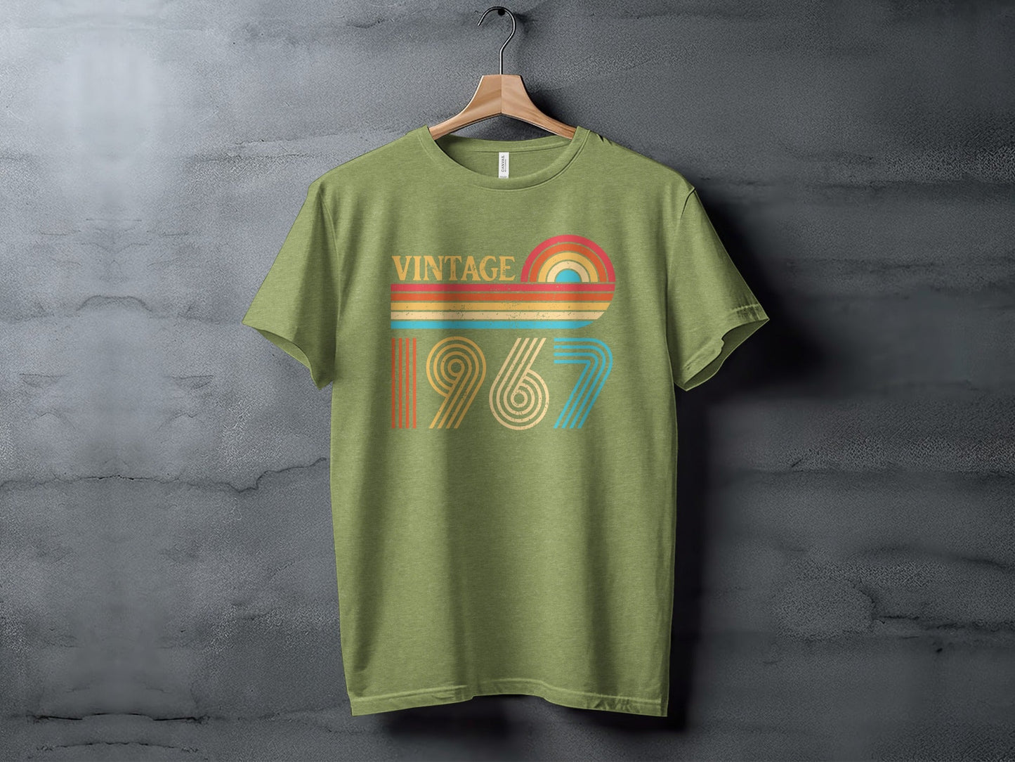 Vintage Since 1967 Retro Rainbow Birthday T-Shirt