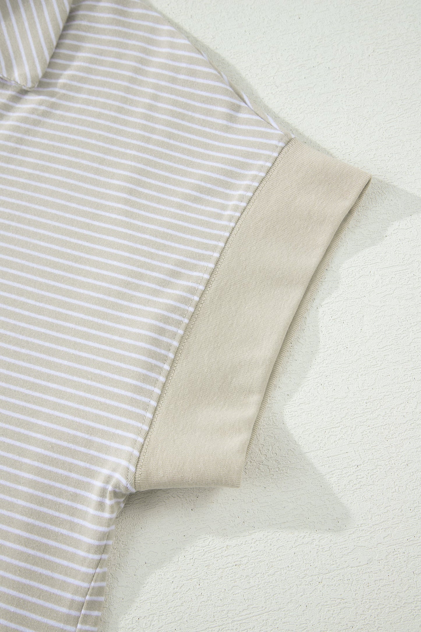 Stripe Dolman Sleeve Polo Shirt & Drawstring Shorts Set