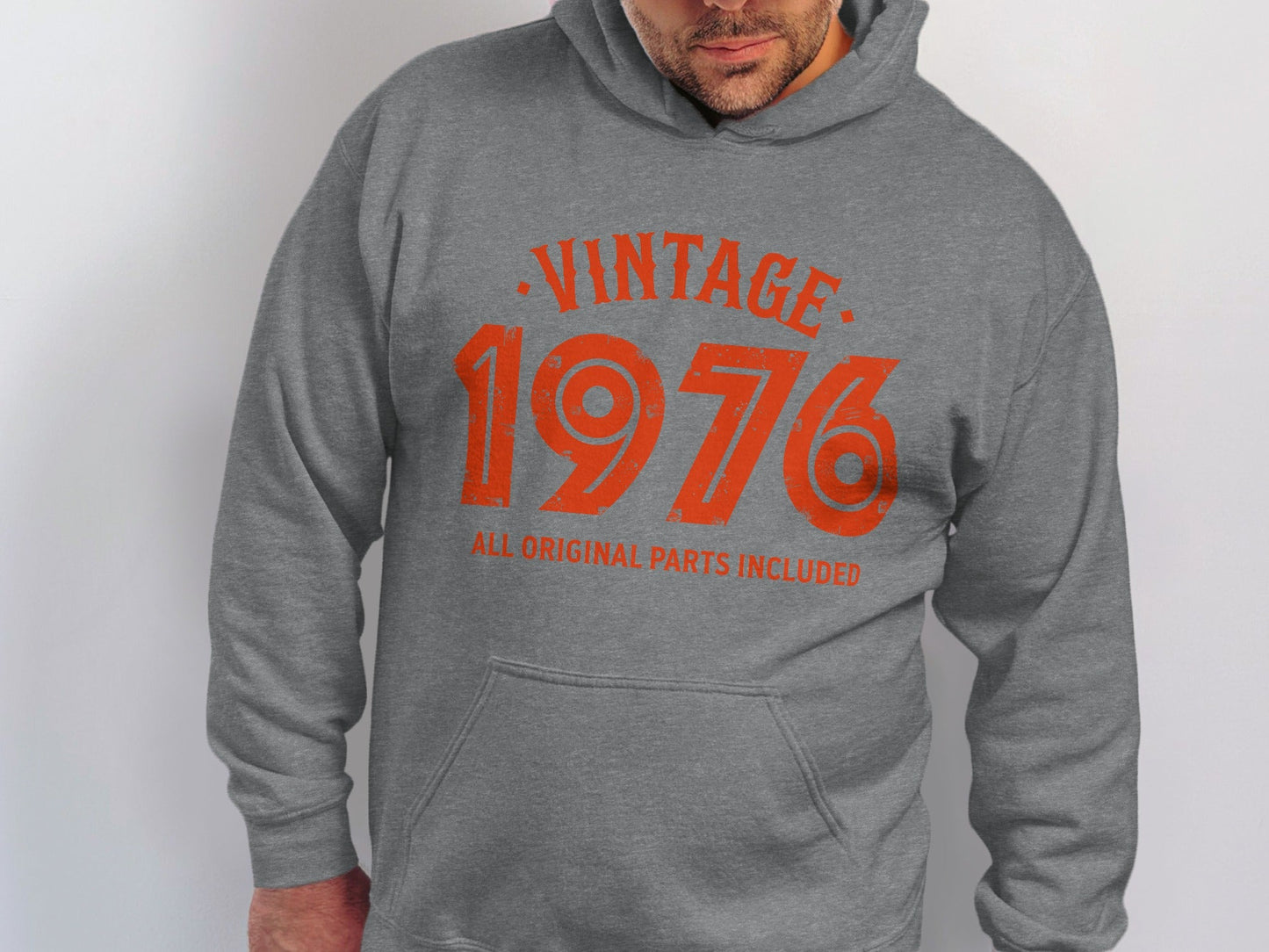 Vintage 1976 All Original Parts Included Graphic Design Hoodie