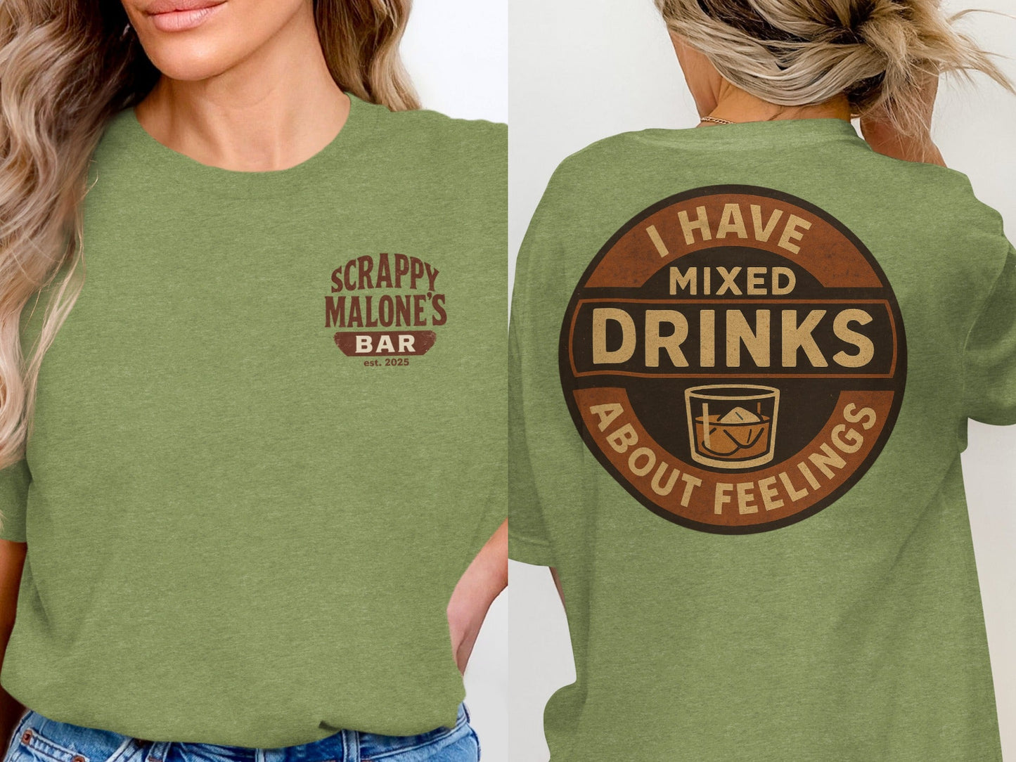 I Have Mixed Drinks About Feelings Retro Design T-Shirt