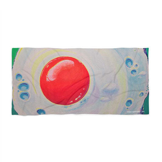 Neon Fried Egg Beach Towel for Summer Fun and Vacation Essentials