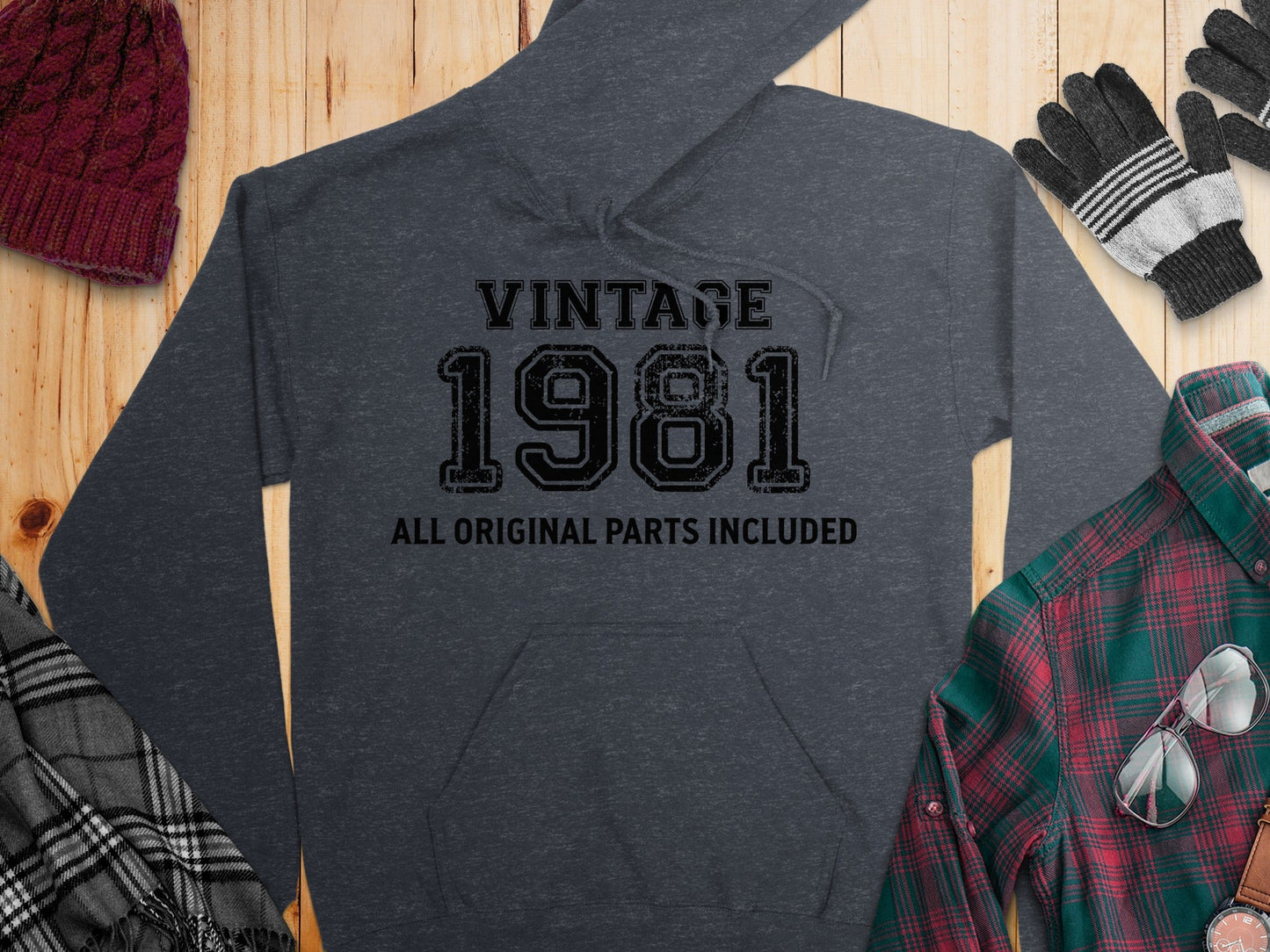 Vintage 1981 All Original Parts Included Birthday Hoodie