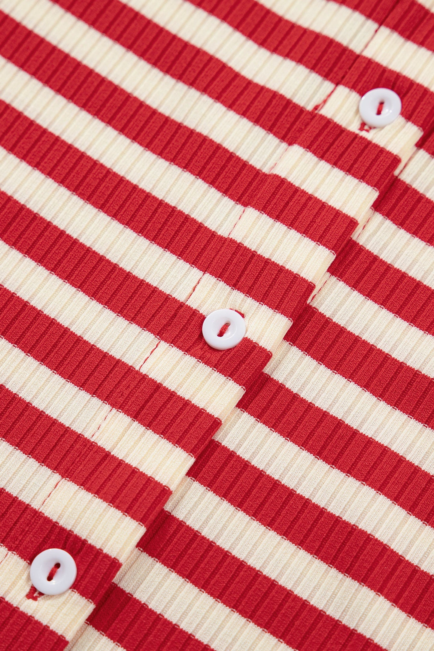 Stripe Ribbed Knit Buttoned Tank Top
