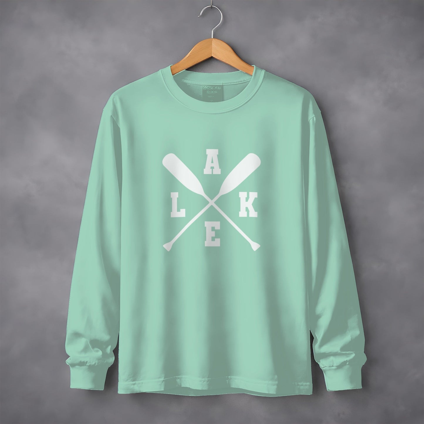 A Lake With Crossed Paddles Graphic Long Sleeve T-Shirt