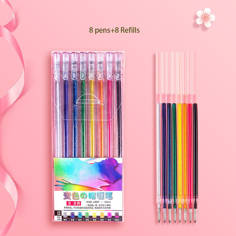 Drawing Doodling Scrapbook Journaling fluorescent Sparkle Gel Pen Neon Glitter Pens Fine Tip Art Markers Glittering Pen Set